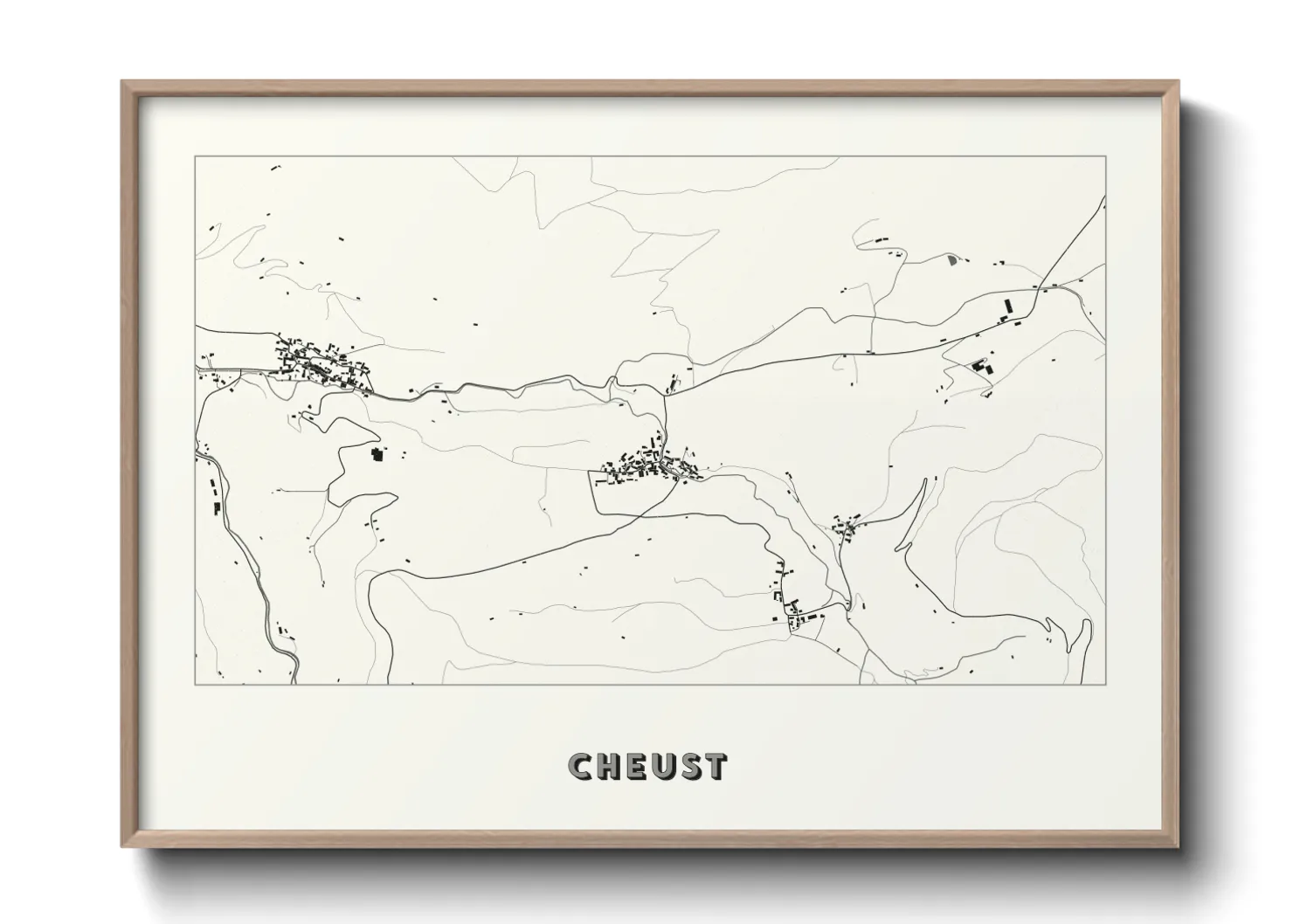 Une affiche de carte sur Cheust