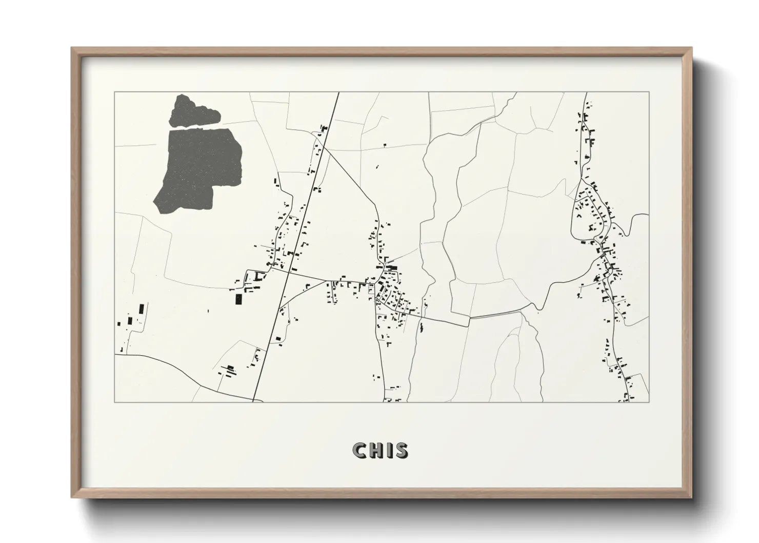 Une affiche de carte sur Chis