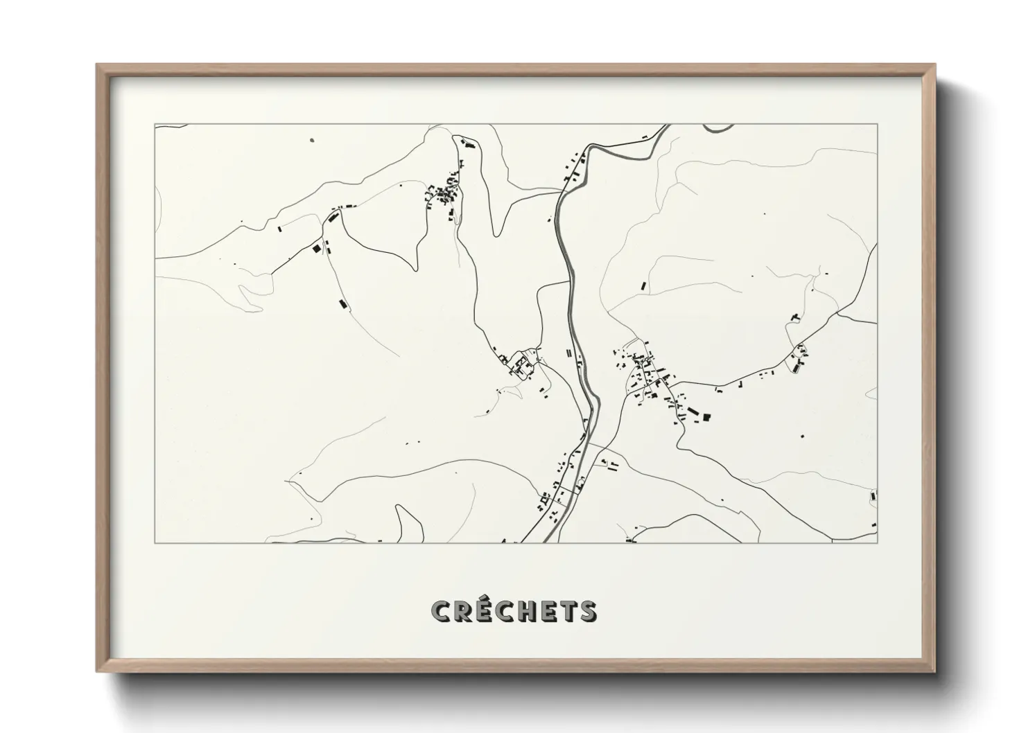 Une affiche de carte sur Créchets