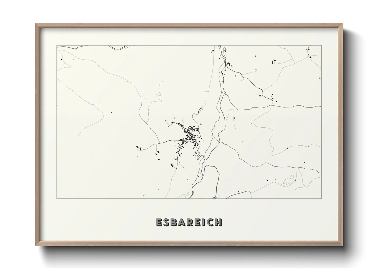 Une affiche de carte sur Esbareich