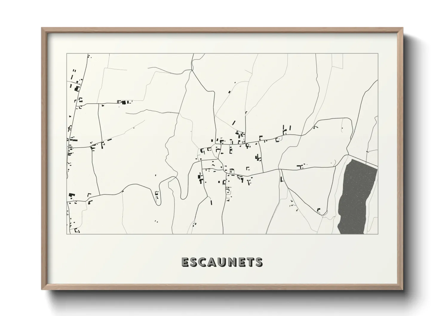 Une affiche de carte sur Escaunets