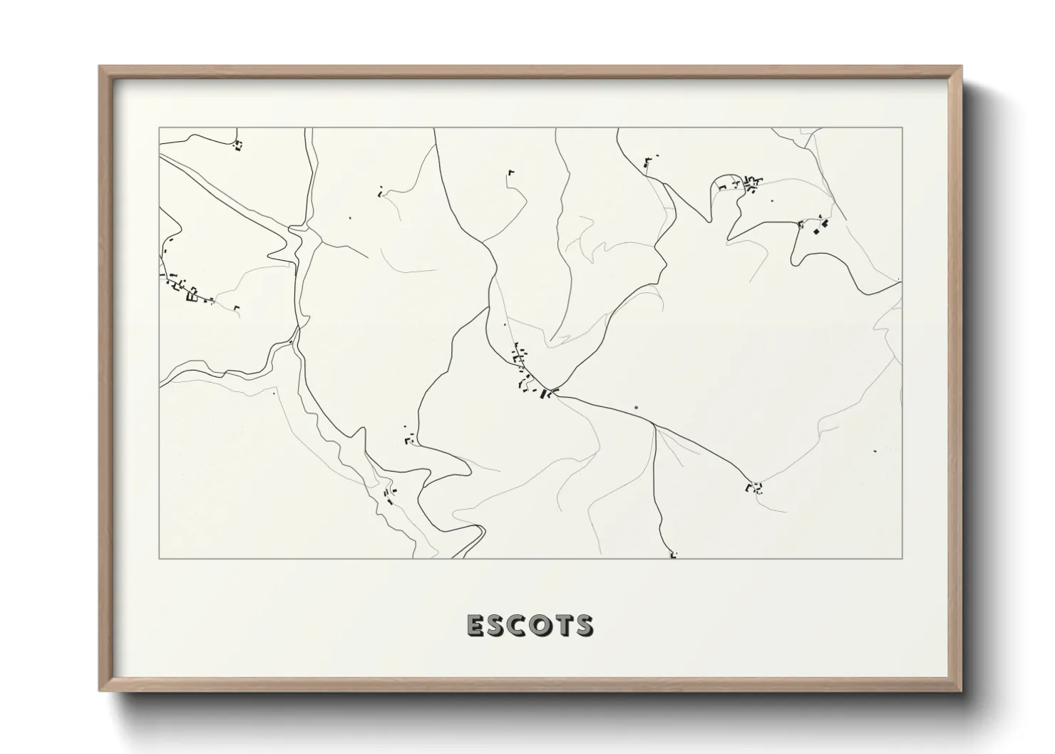 Une affiche de carte sur Escots