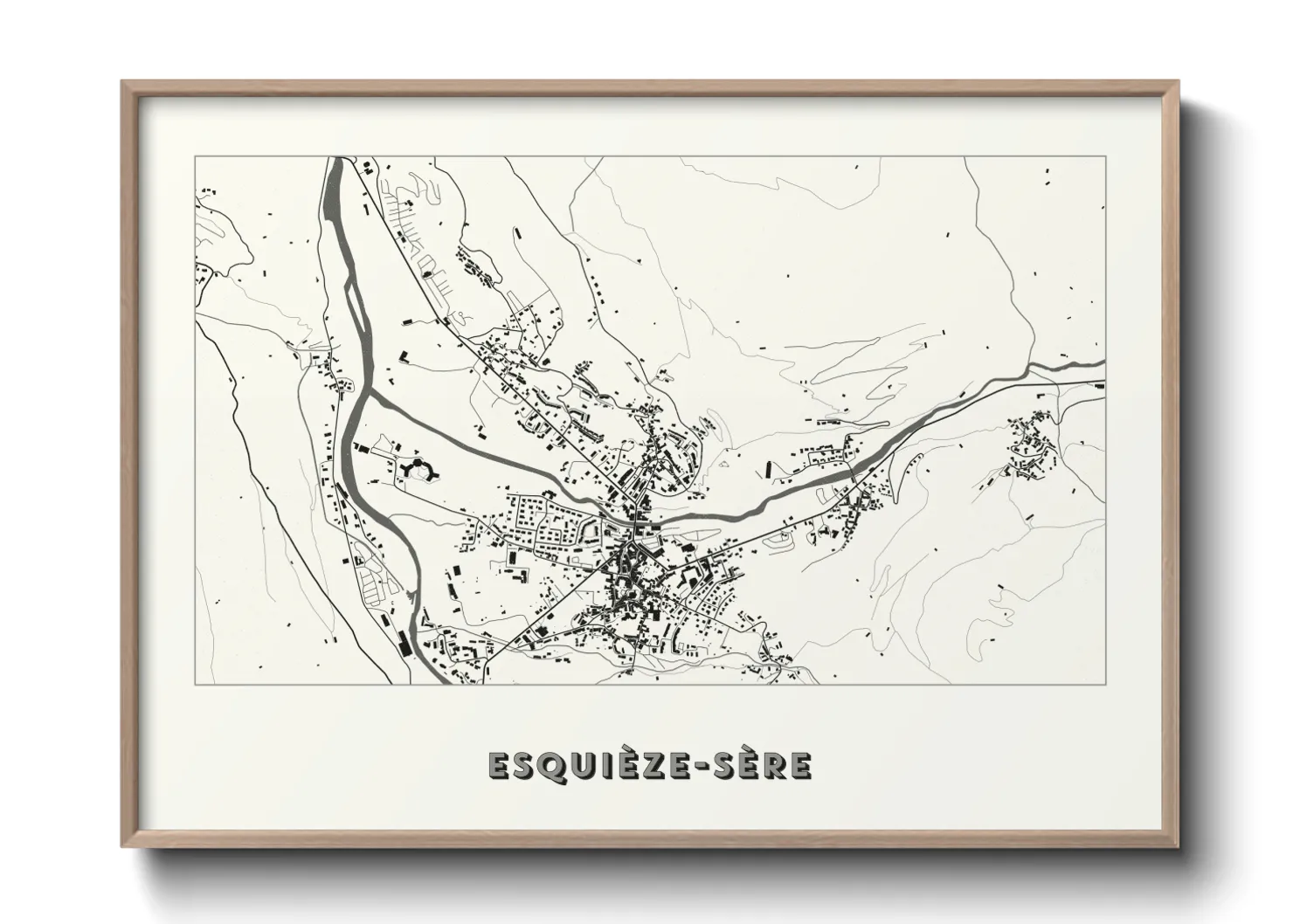 Une affiche de carte sur Esquièze-Sère