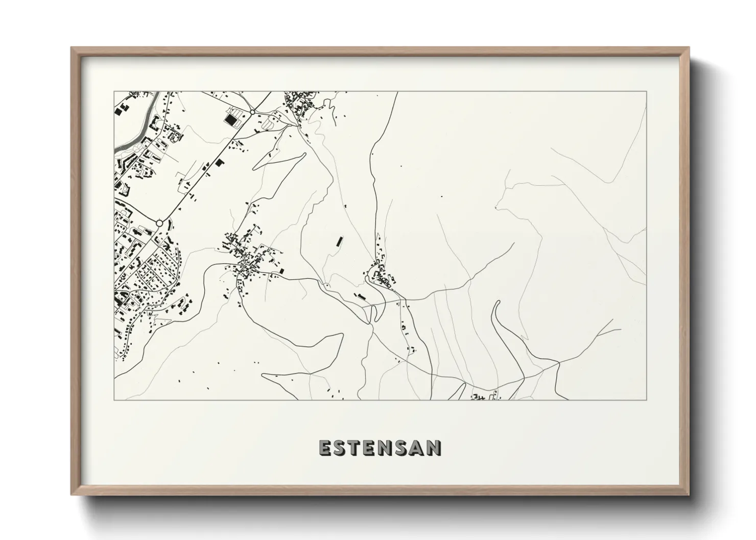 Une affiche de carte sur Estensan