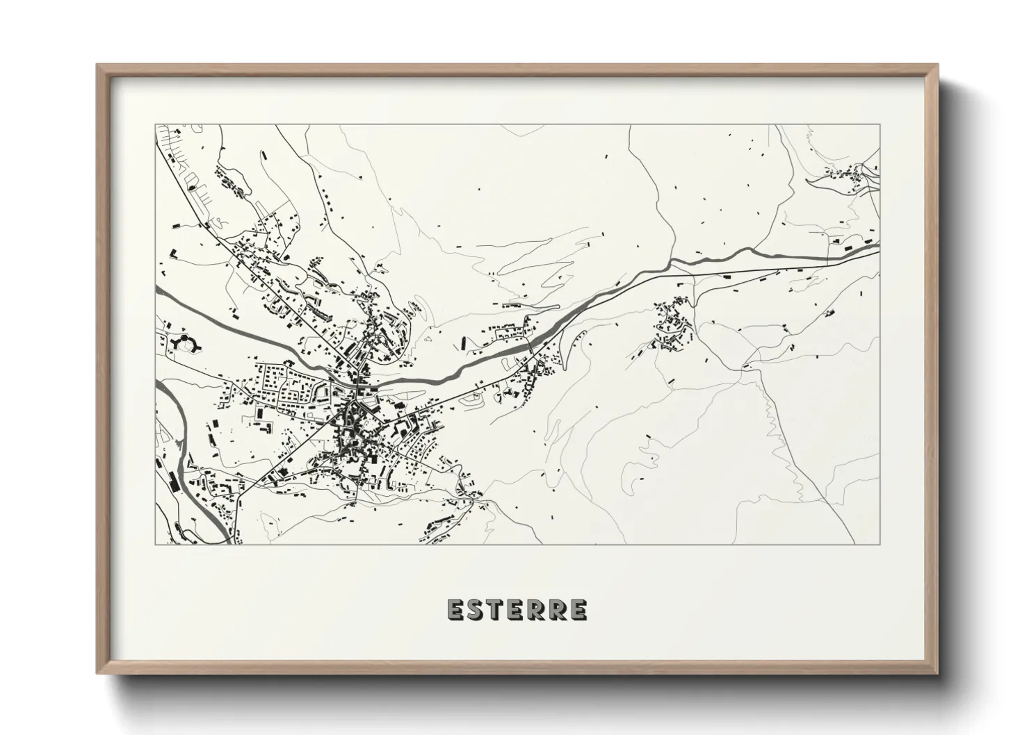 Une affiche de carte sur Esterre