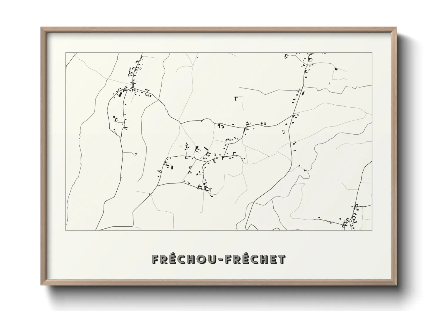Une affiche de carte sur Fréchou-Fréchet