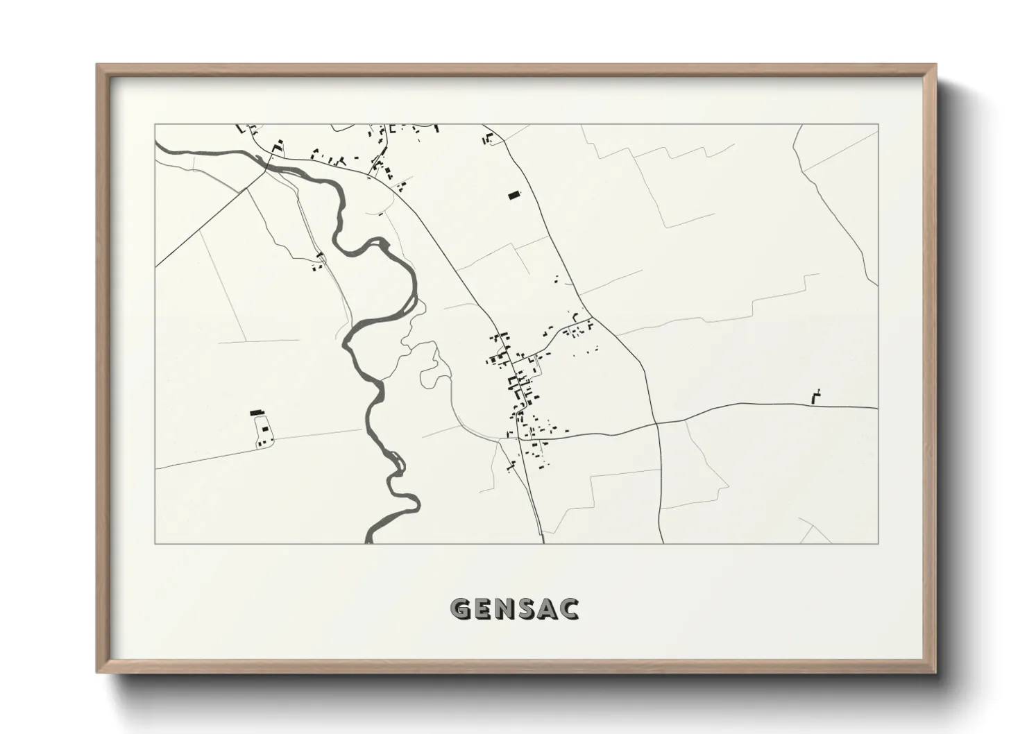 Une affiche de carte sur Gensac