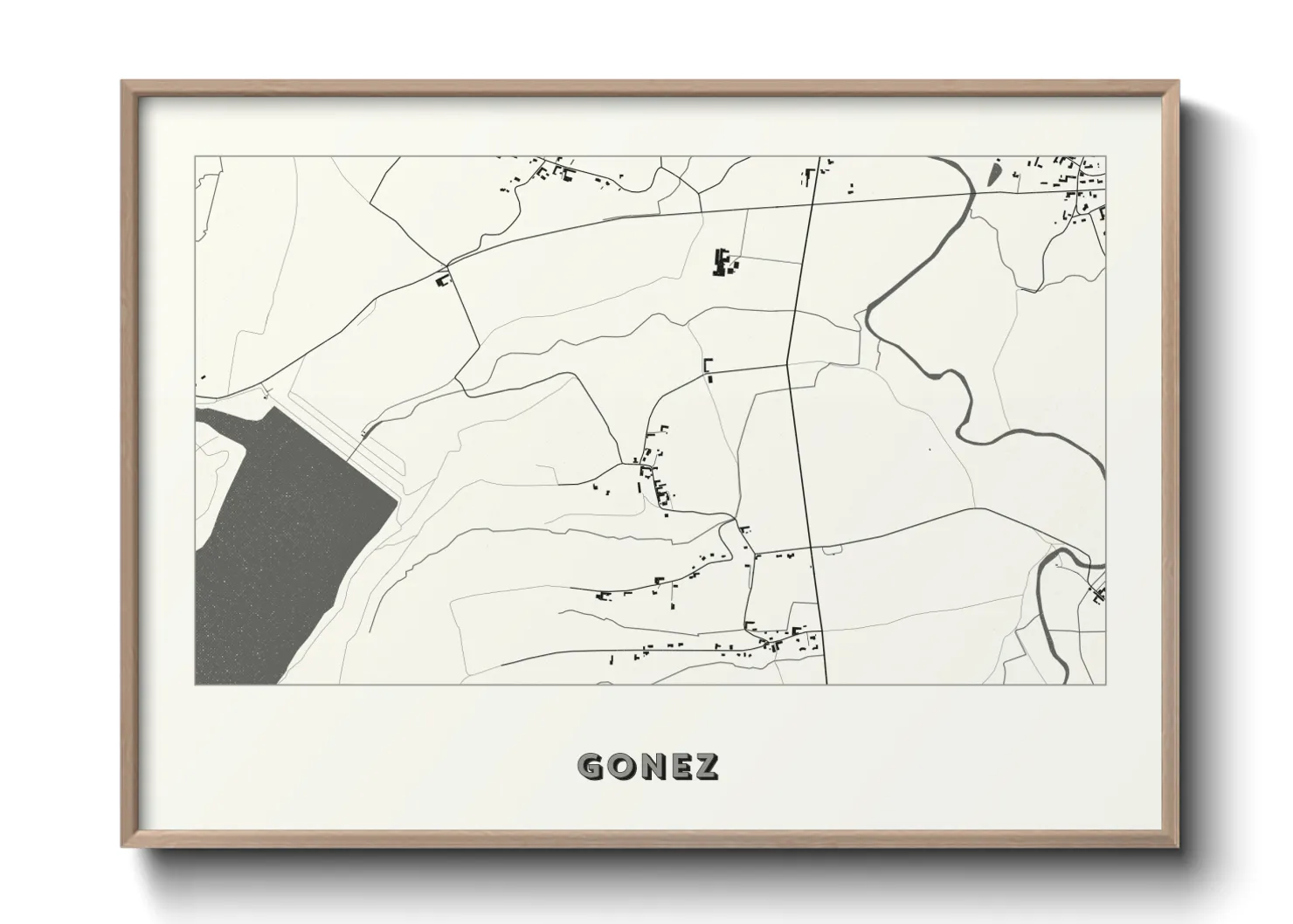 Une affiche de carte sur Gonez