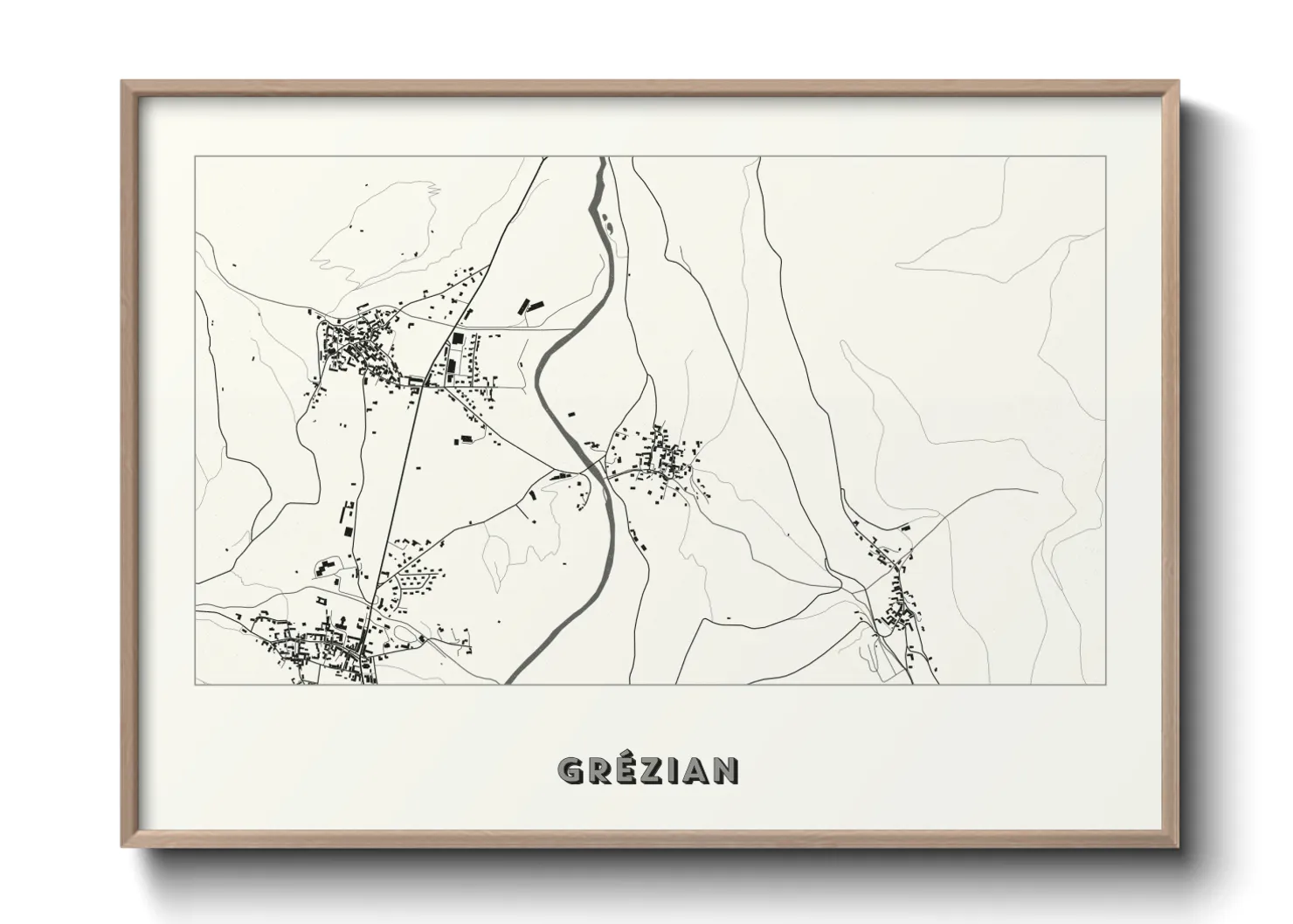 Une affiche de carte sur Grézian