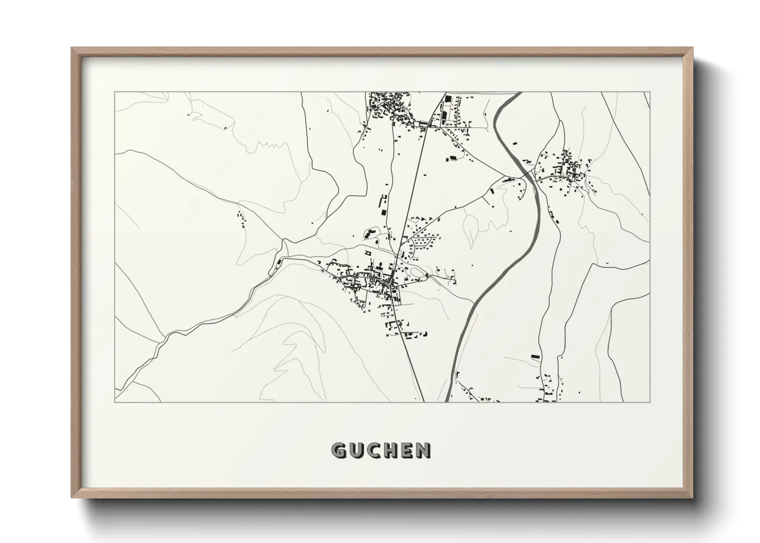 Une affiche de carte sur Guchen