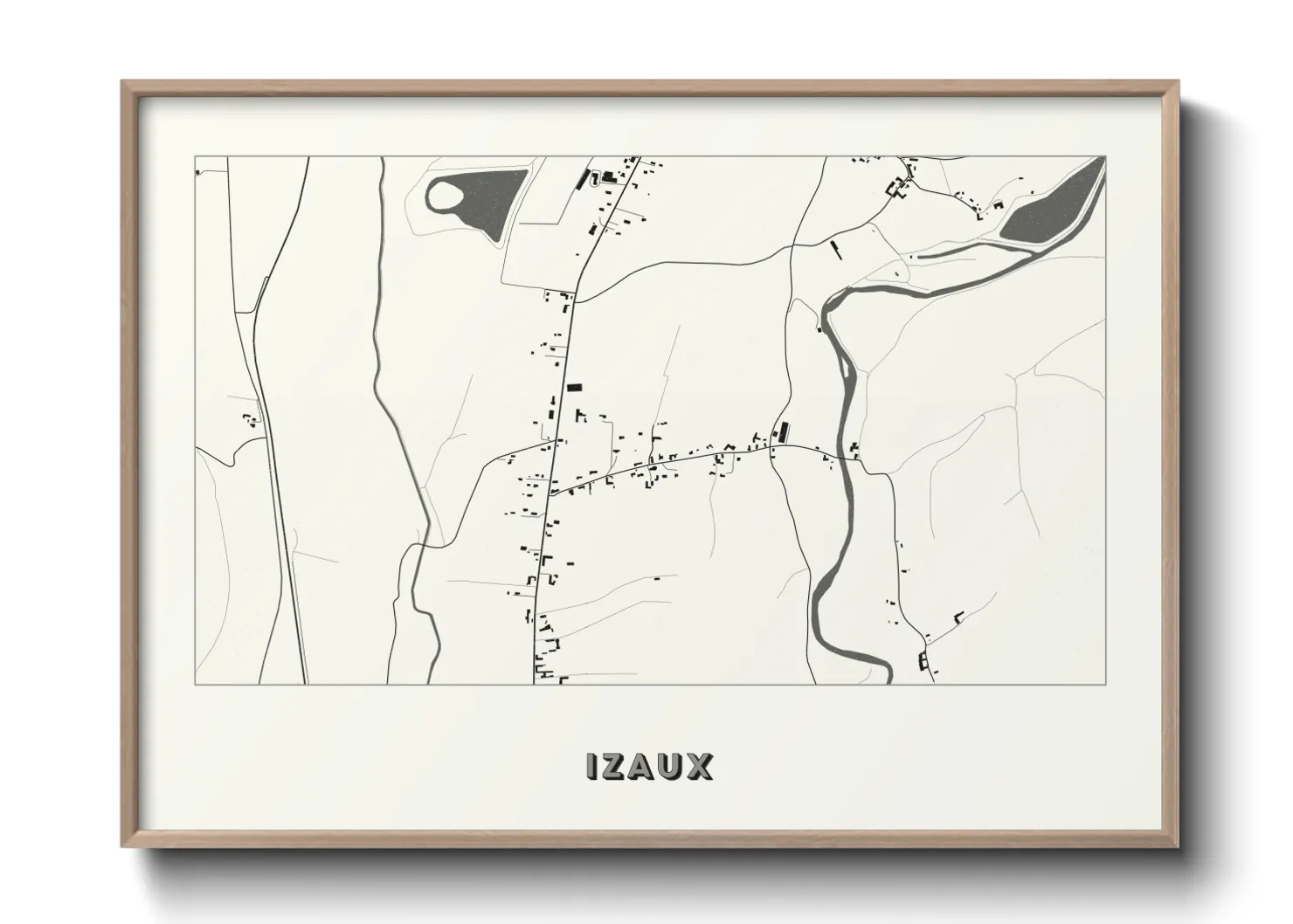 Une affiche de carte sur Izaux