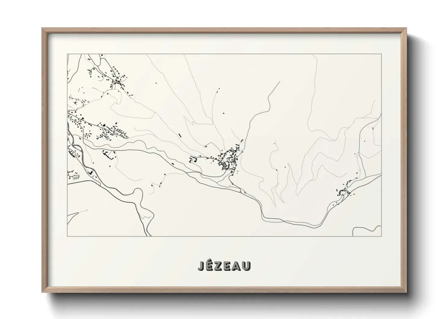 Une affiche de carte sur Jézeau