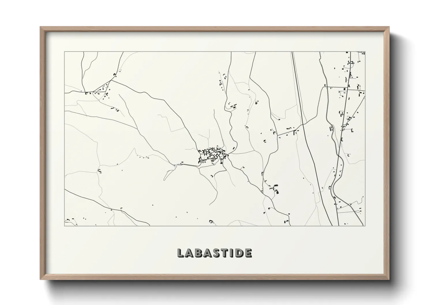 Une affiche de carte sur Labastide