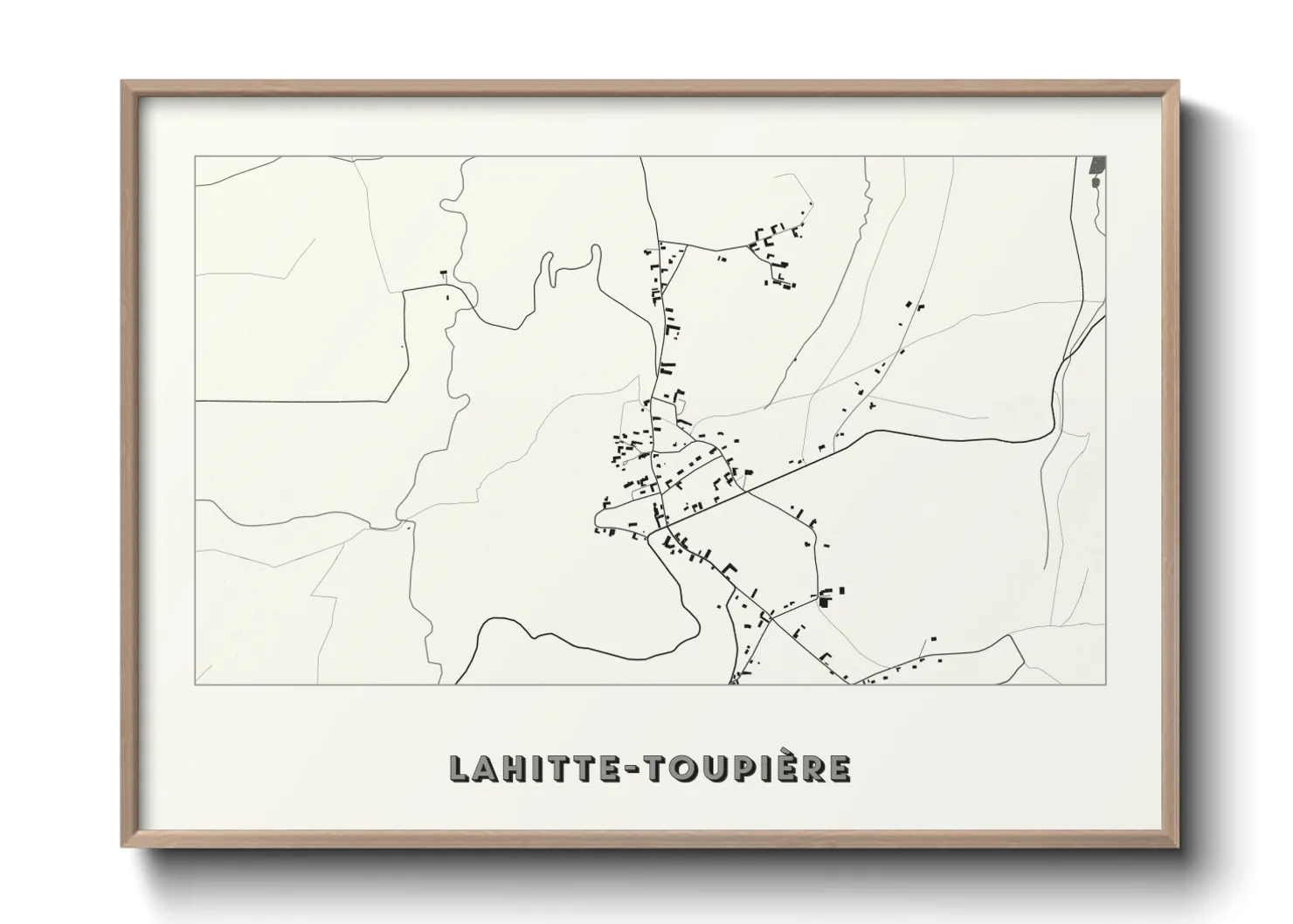 Une affiche de carte sur Lahitte-Toupière