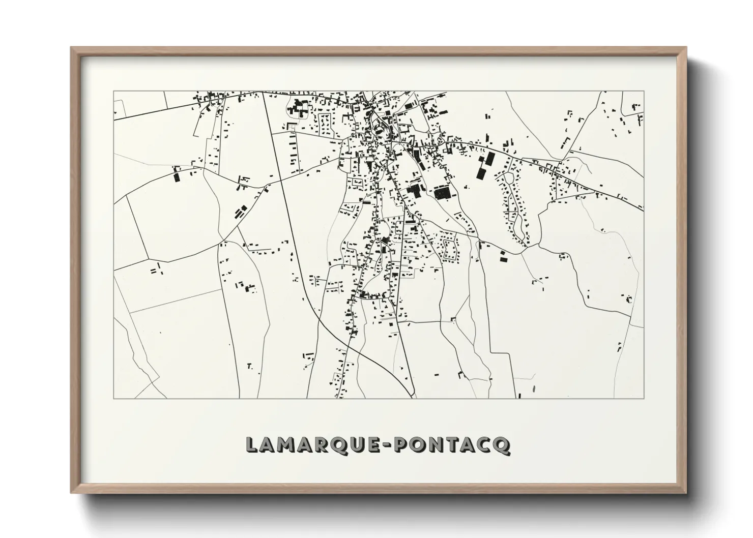 Une affiche de carte sur Lamarque-Pontacq
