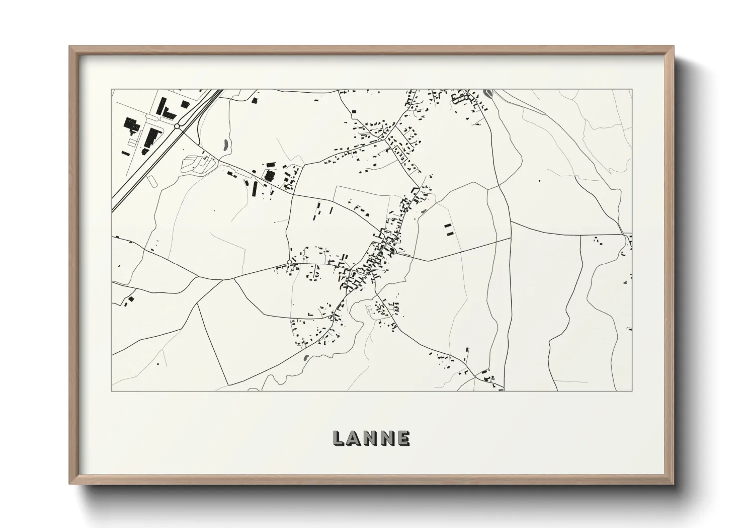 Une affiche de carte sur Lanne