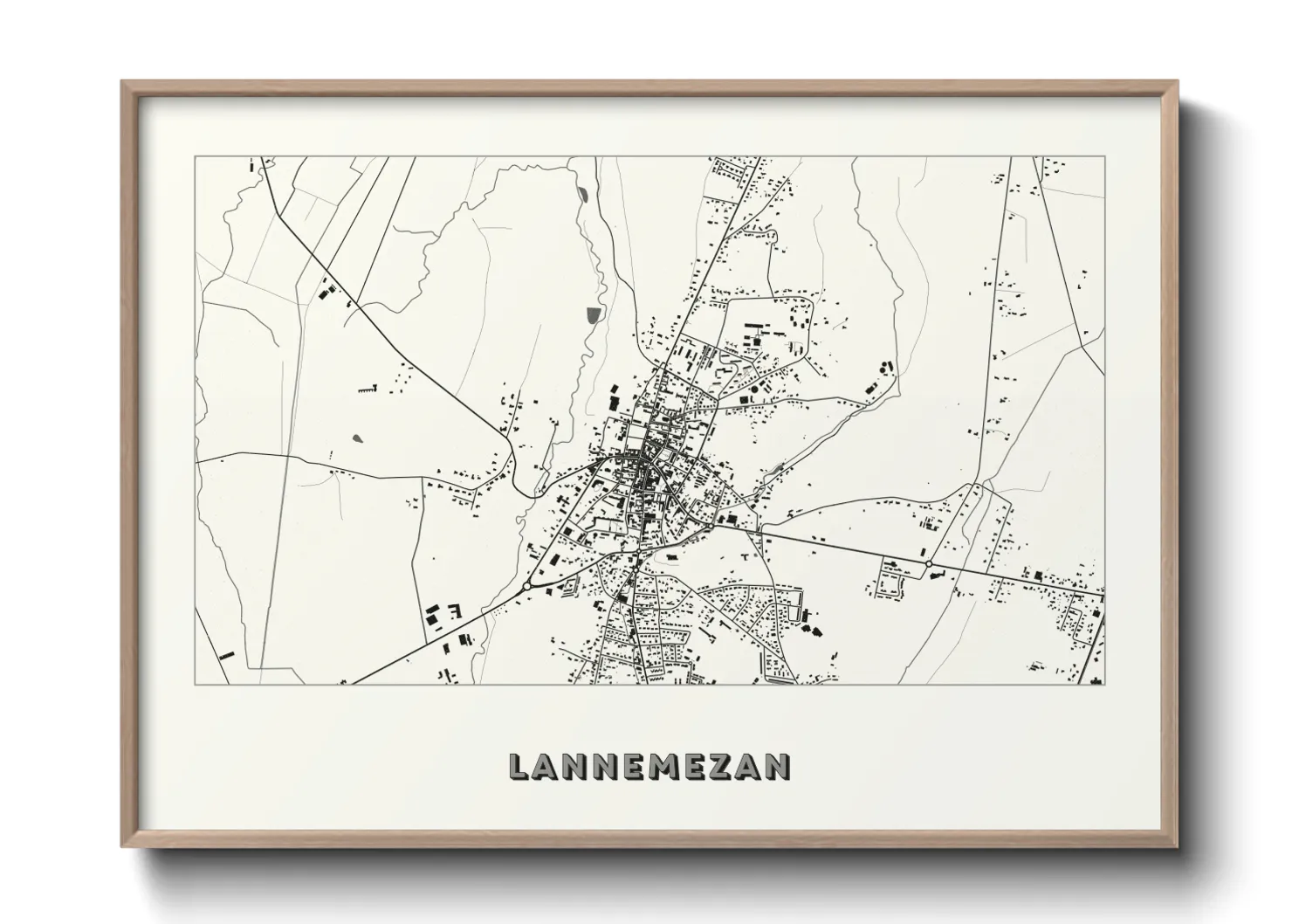 Une affiche de carte sur Lannemezan