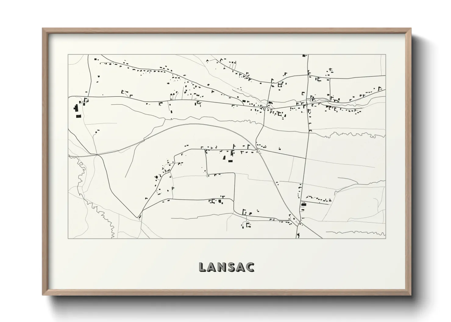 Une affiche de carte sur Lansac