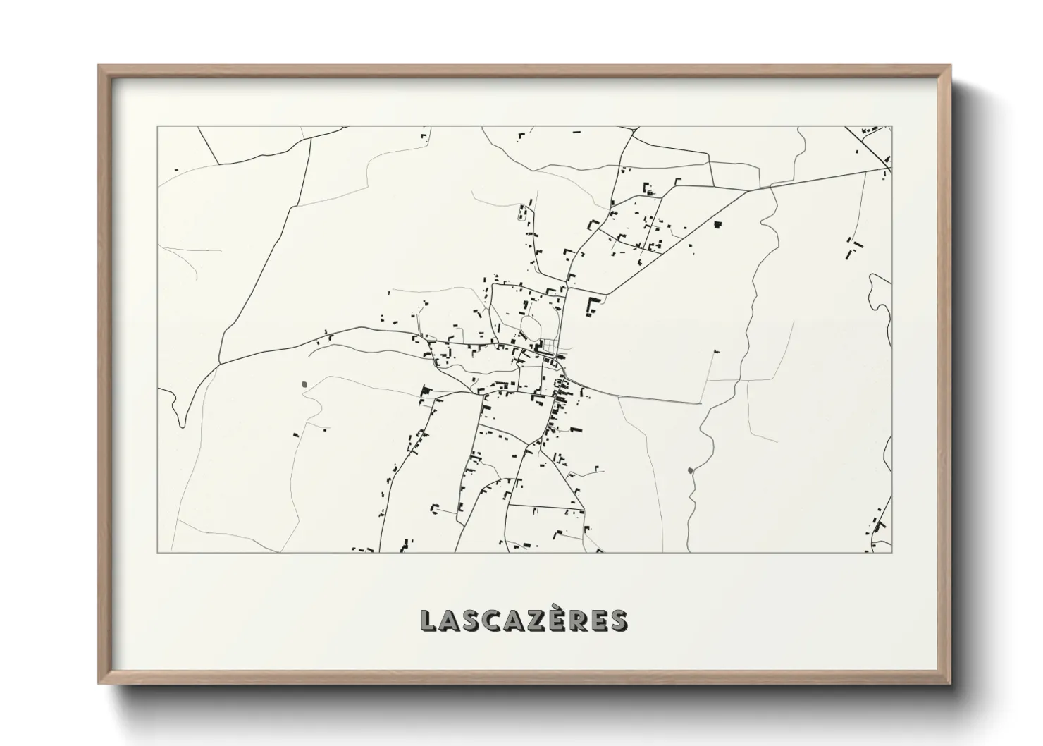 Une affiche de carte sur Lascazères