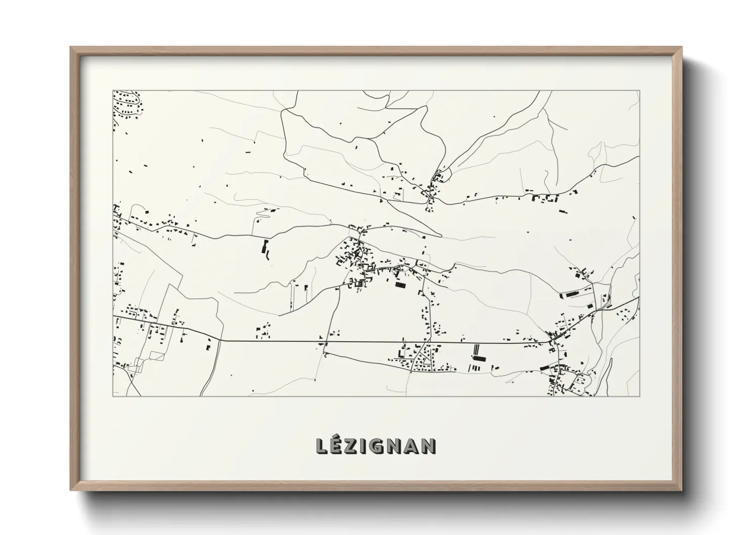 Une affiche de carte sur Lézignan