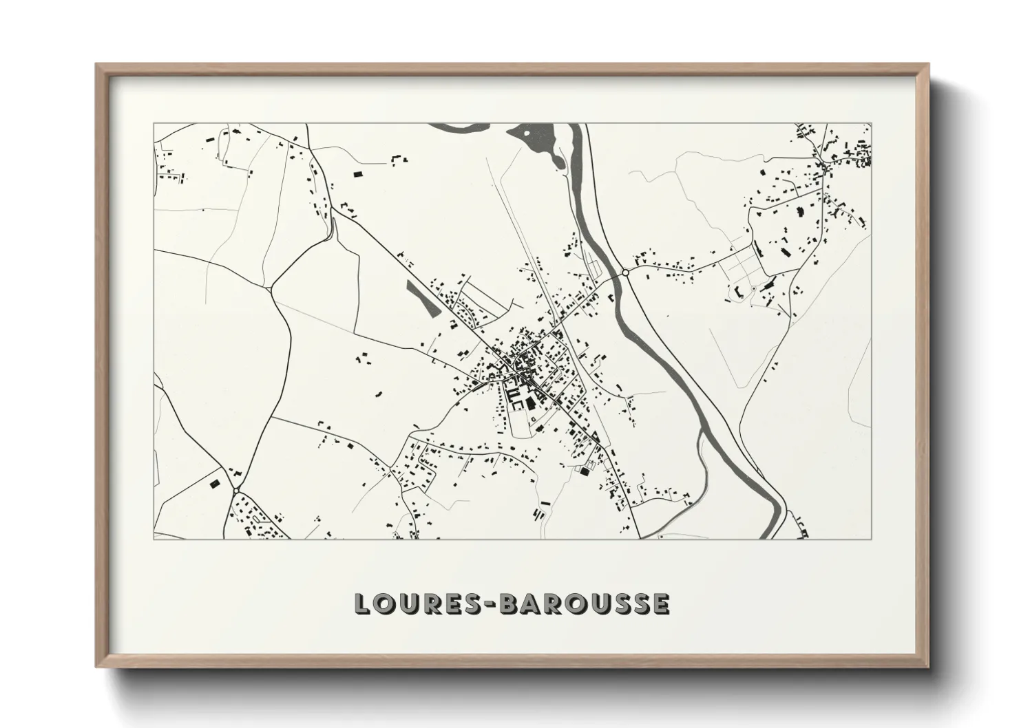 Une affiche de carte sur Loures-Barousse
