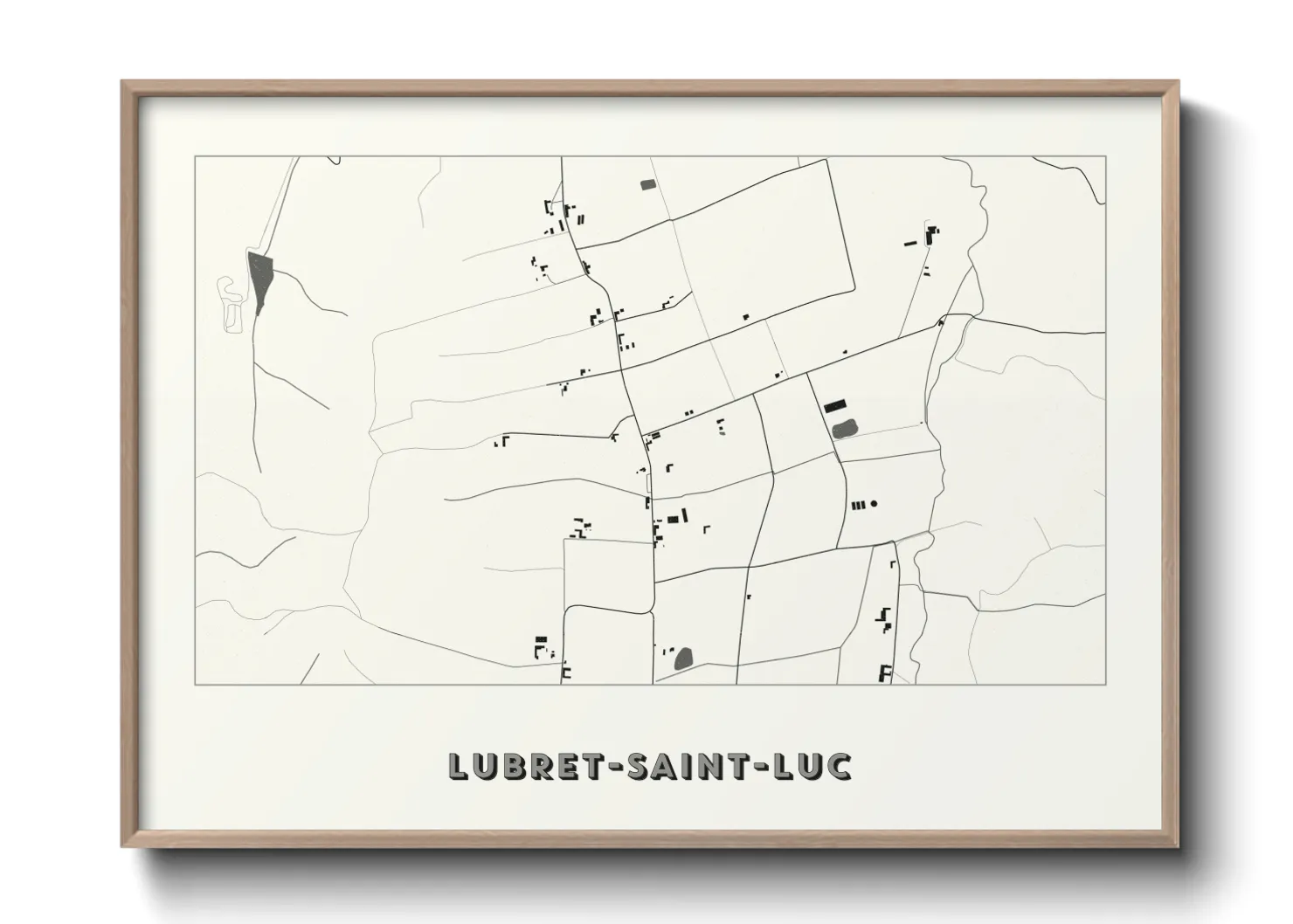 Une affiche de carte sur Lubret-Saint-Luc