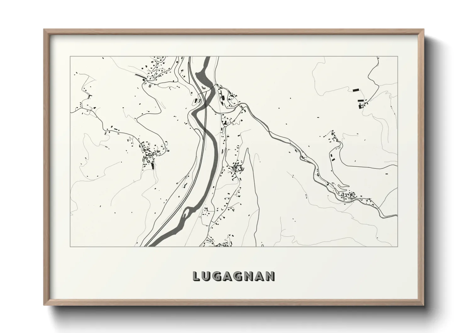 Une affiche de carte sur Lugagnan