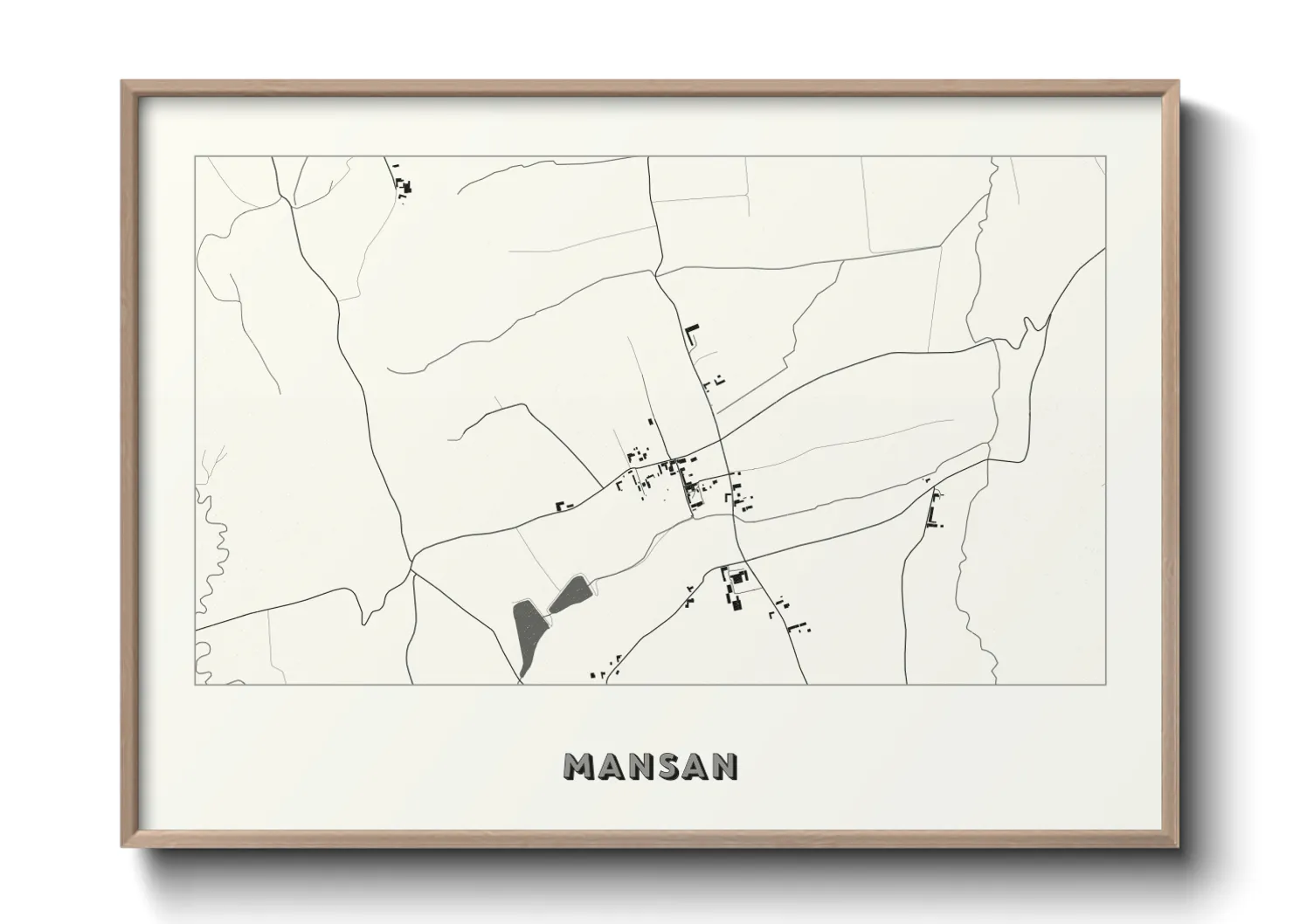 Une affiche de carte sur Mansan
