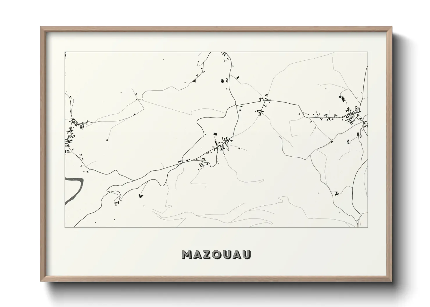 Une affiche de carte sur Mazouau
