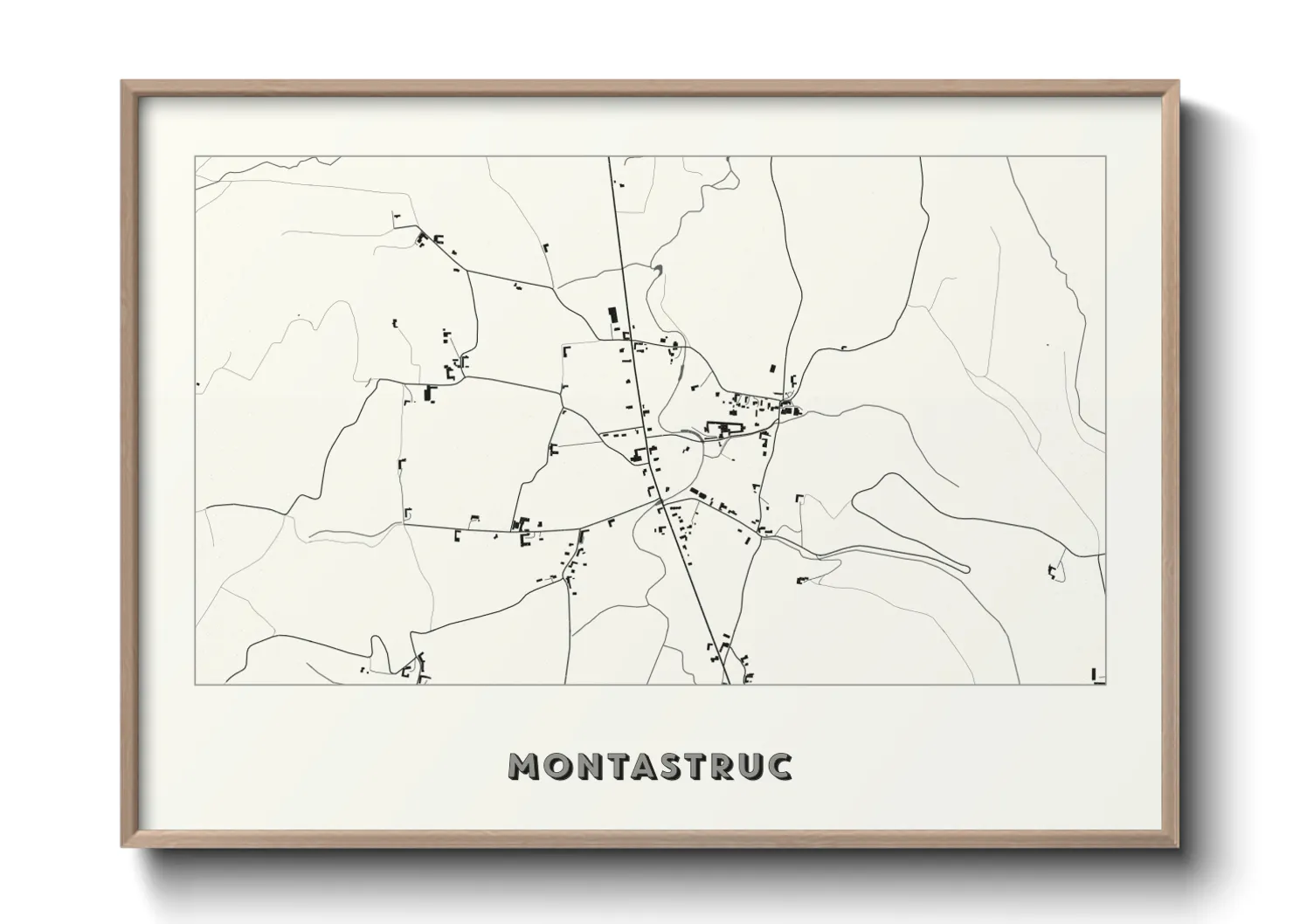 Une affiche de carte sur Montastruc
