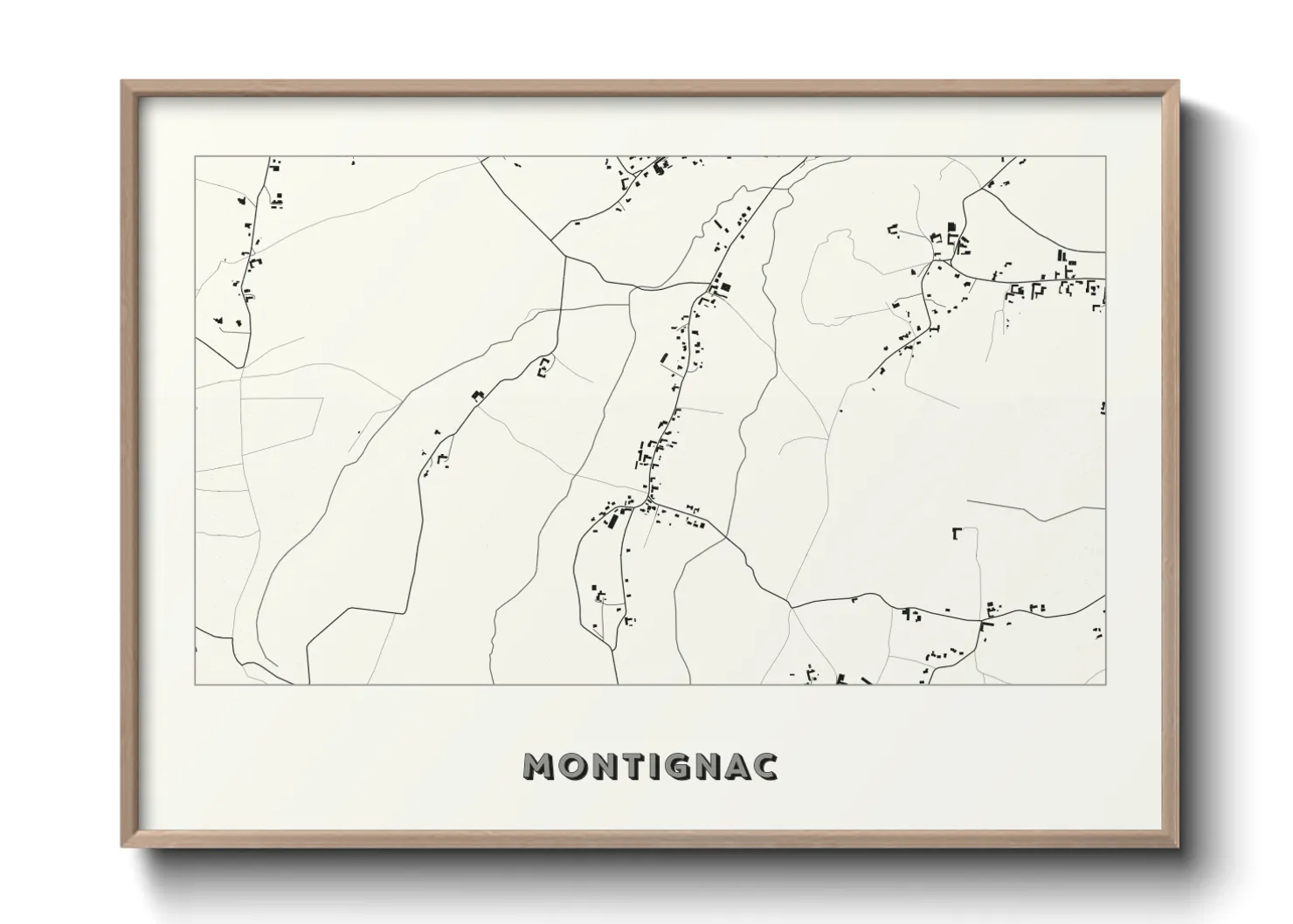 Une affiche de carte sur Montignac