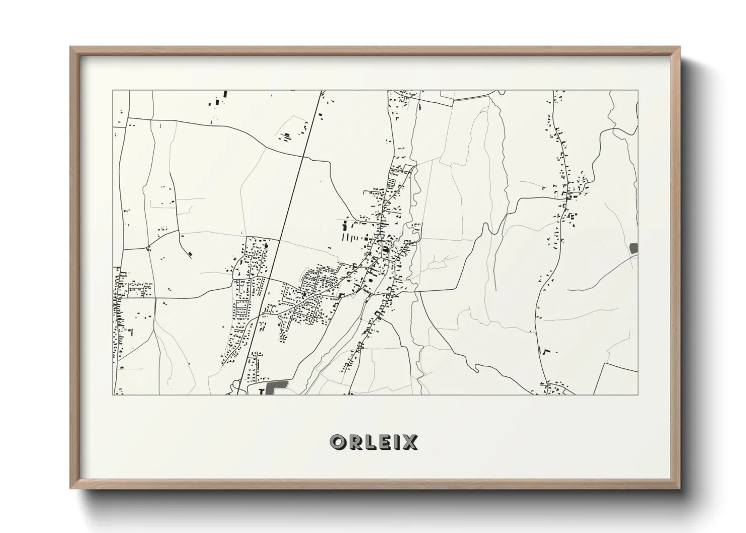 Une affiche de carte sur Orleix