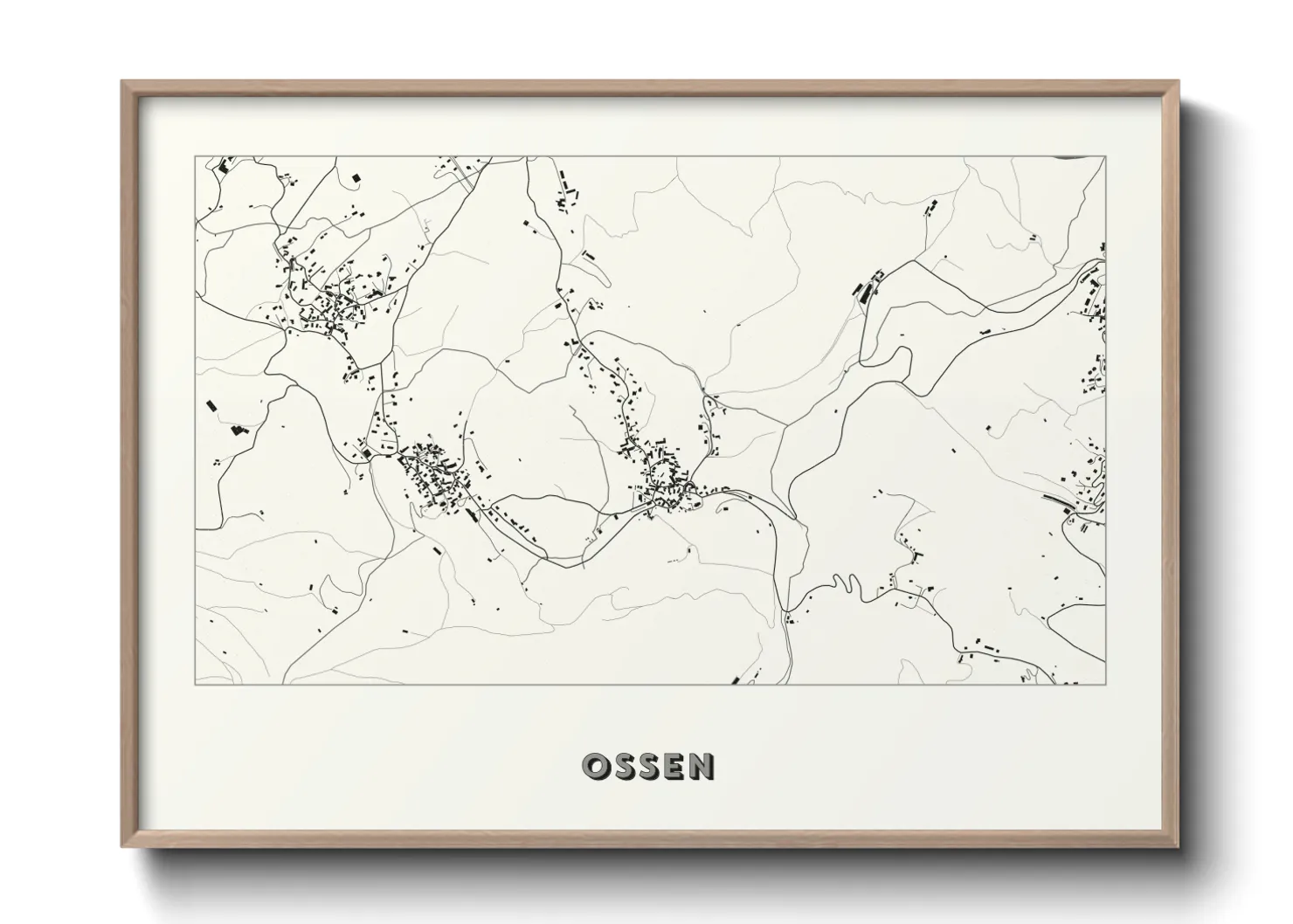 Une affiche de carte sur Ossen