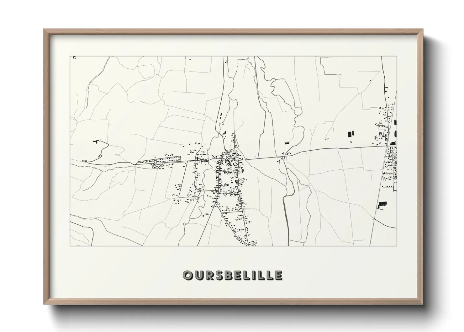 Une affiche de carte sur Oursbelille