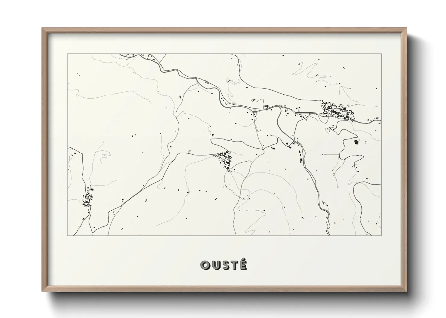 Une affiche de carte sur Ousté