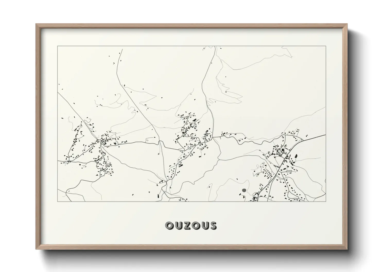 Une affiche de carte sur Ouzous