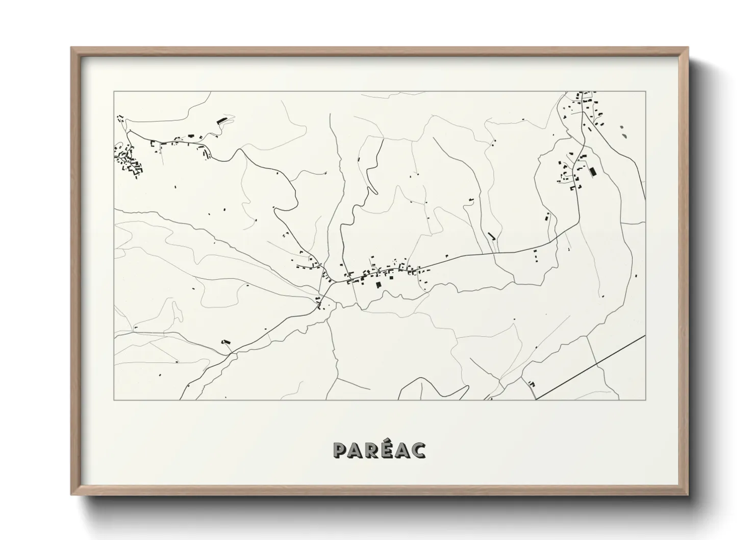 Une affiche de carte sur Paréac