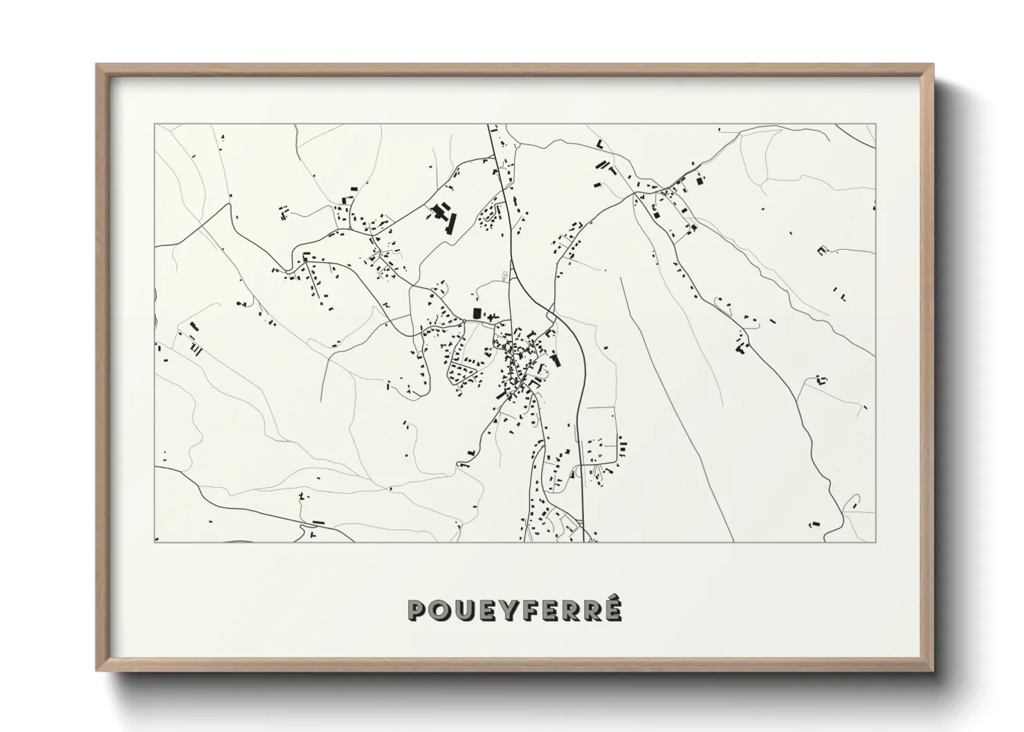 Une affiche de carte sur Poueyferré
