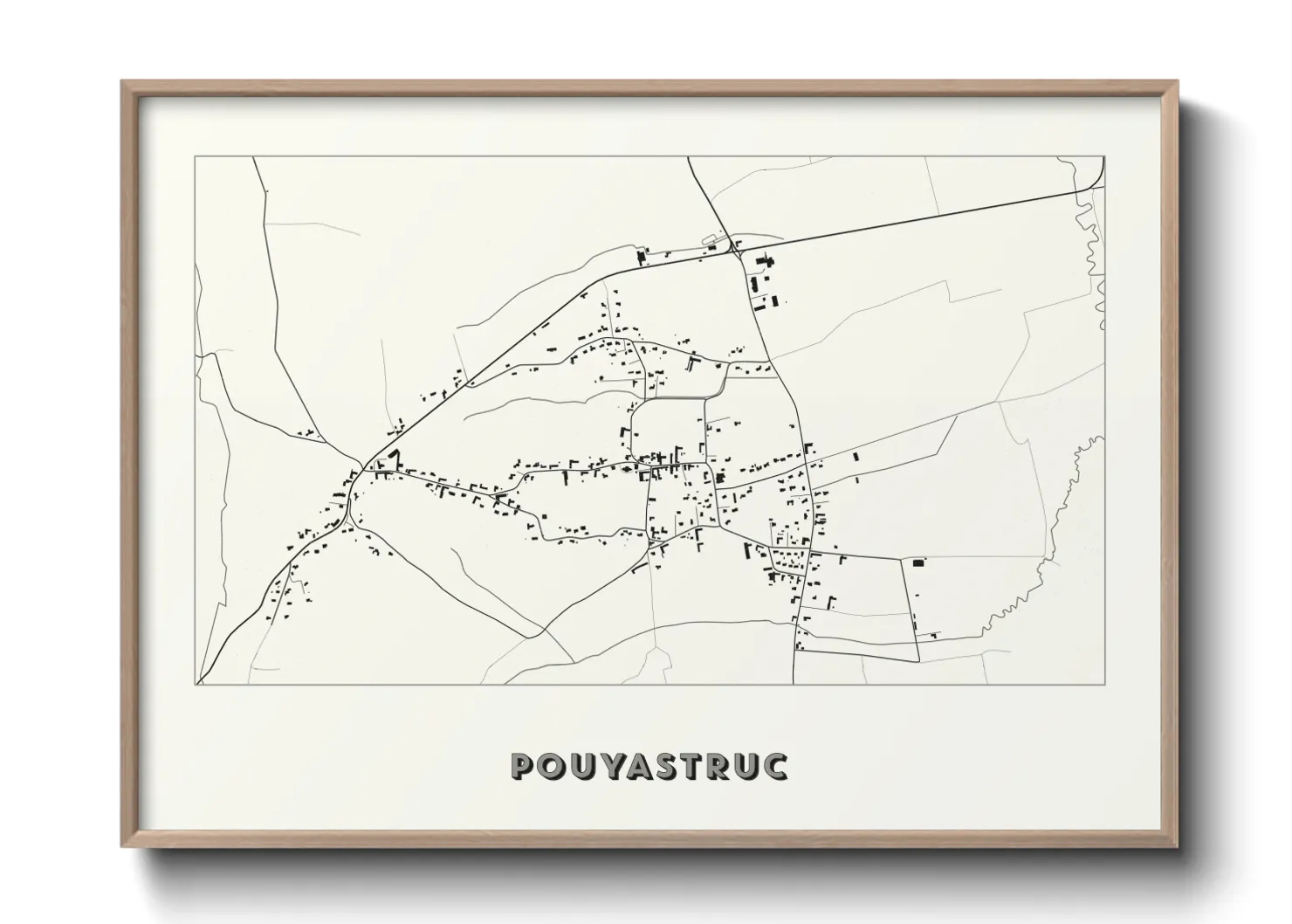 Une affiche de carte sur Pouyastruc