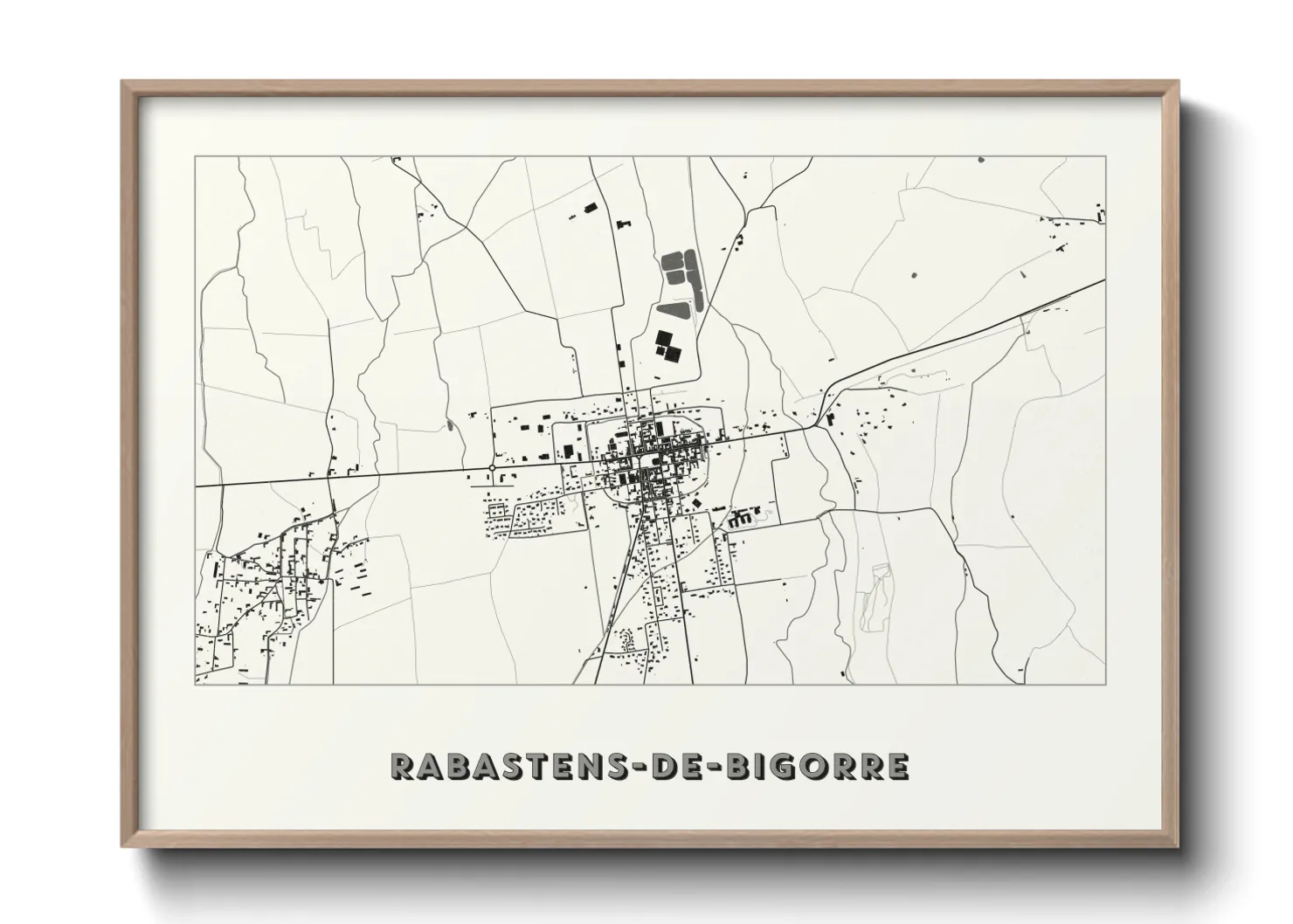 Une affiche de carte sur Rabastens-de-Bigorre