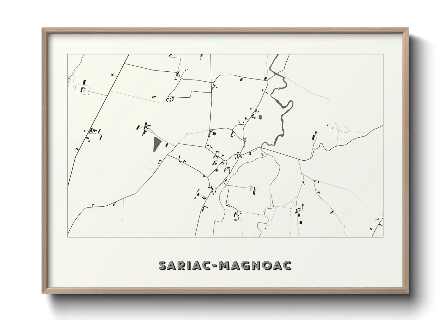 Une affiche de carte sur Sariac-Magnoac