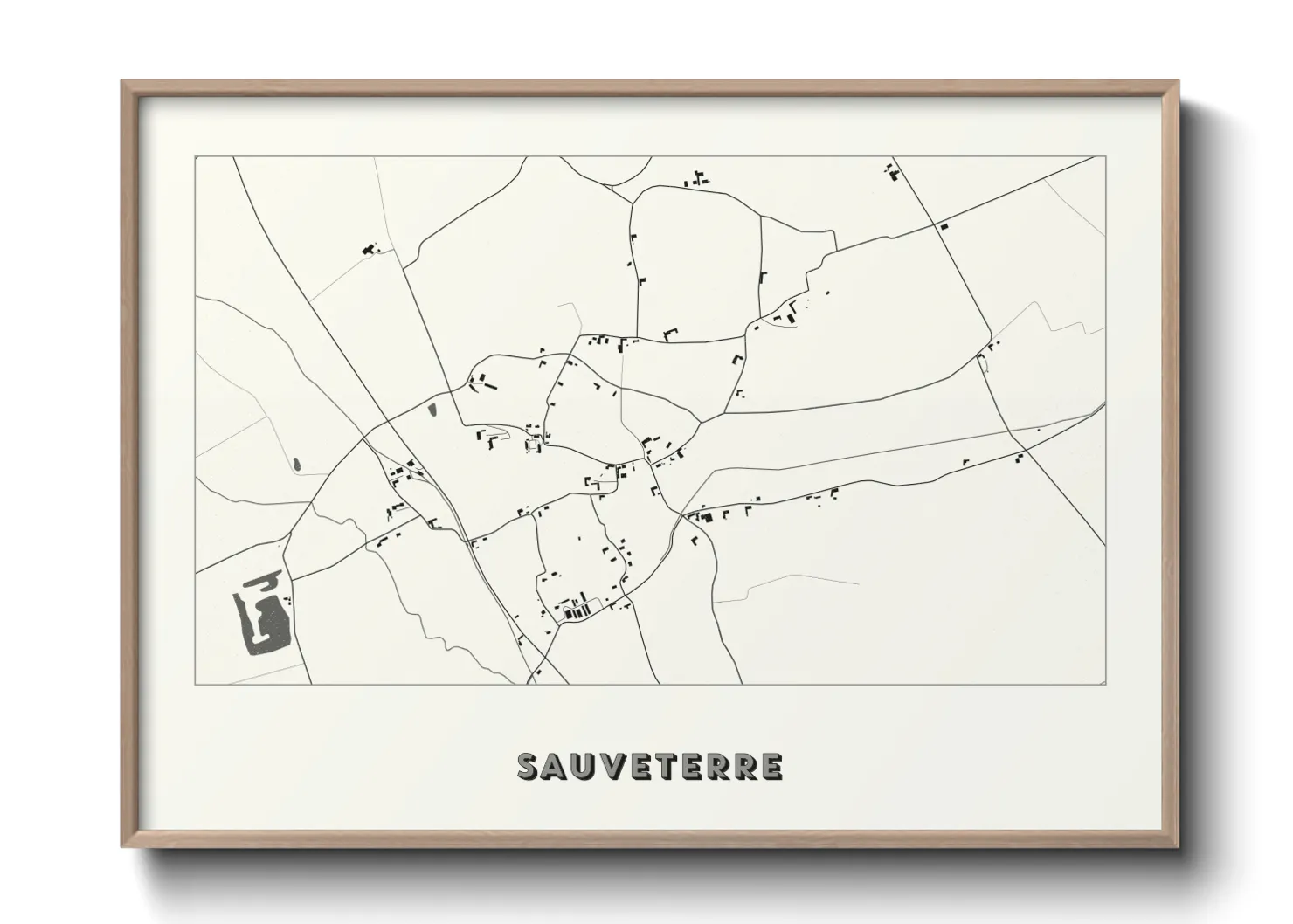 Une affiche de carte sur Sauveterre