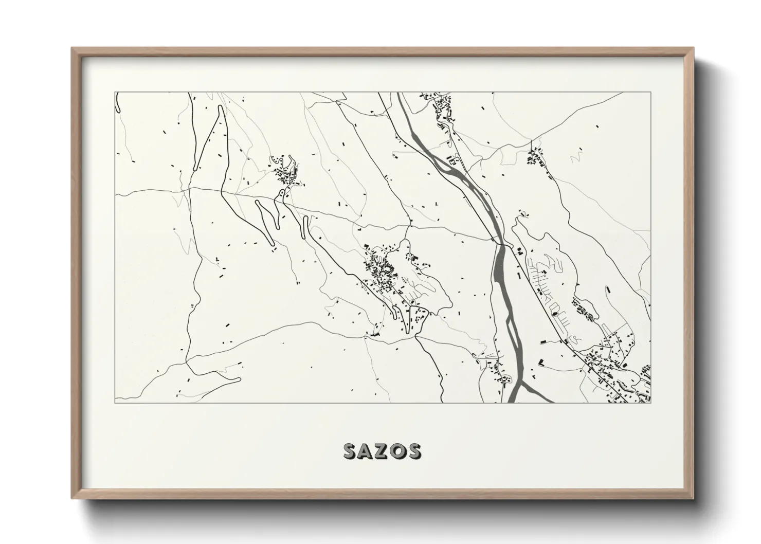 Une affiche de carte sur Sazos