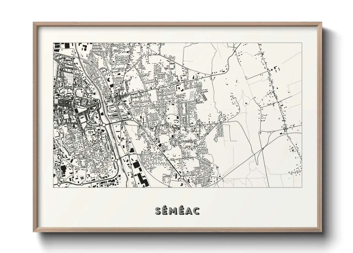 Une affiche de carte sur Séméac