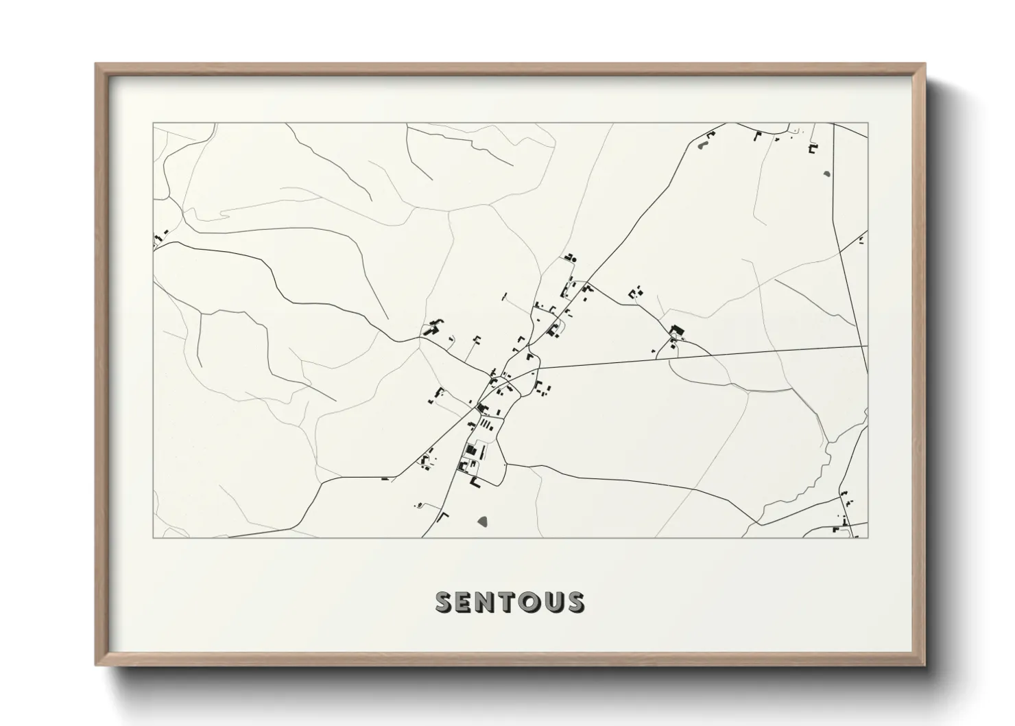 Une affiche de carte sur Sentous