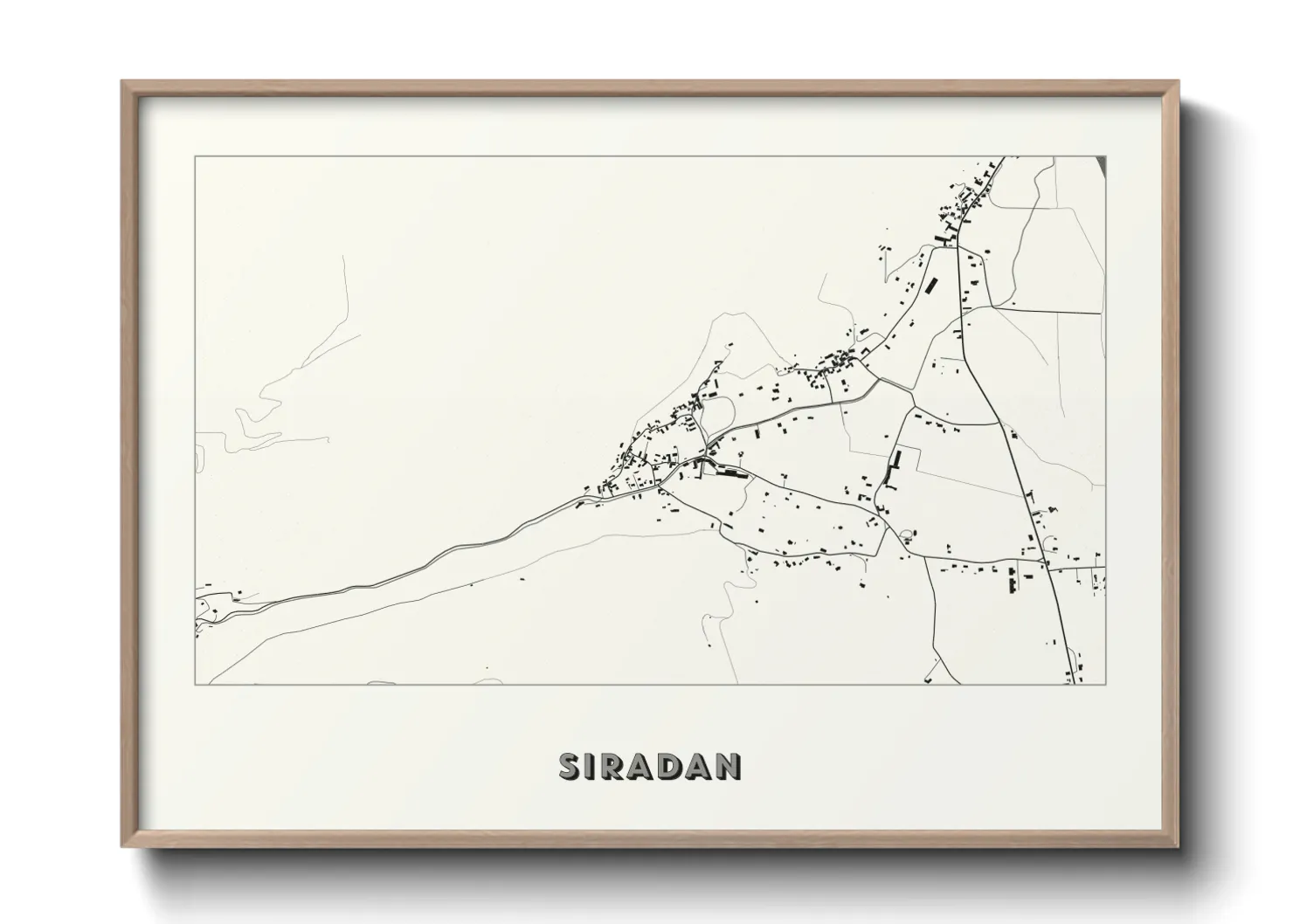 Une affiche de carte sur Siradan