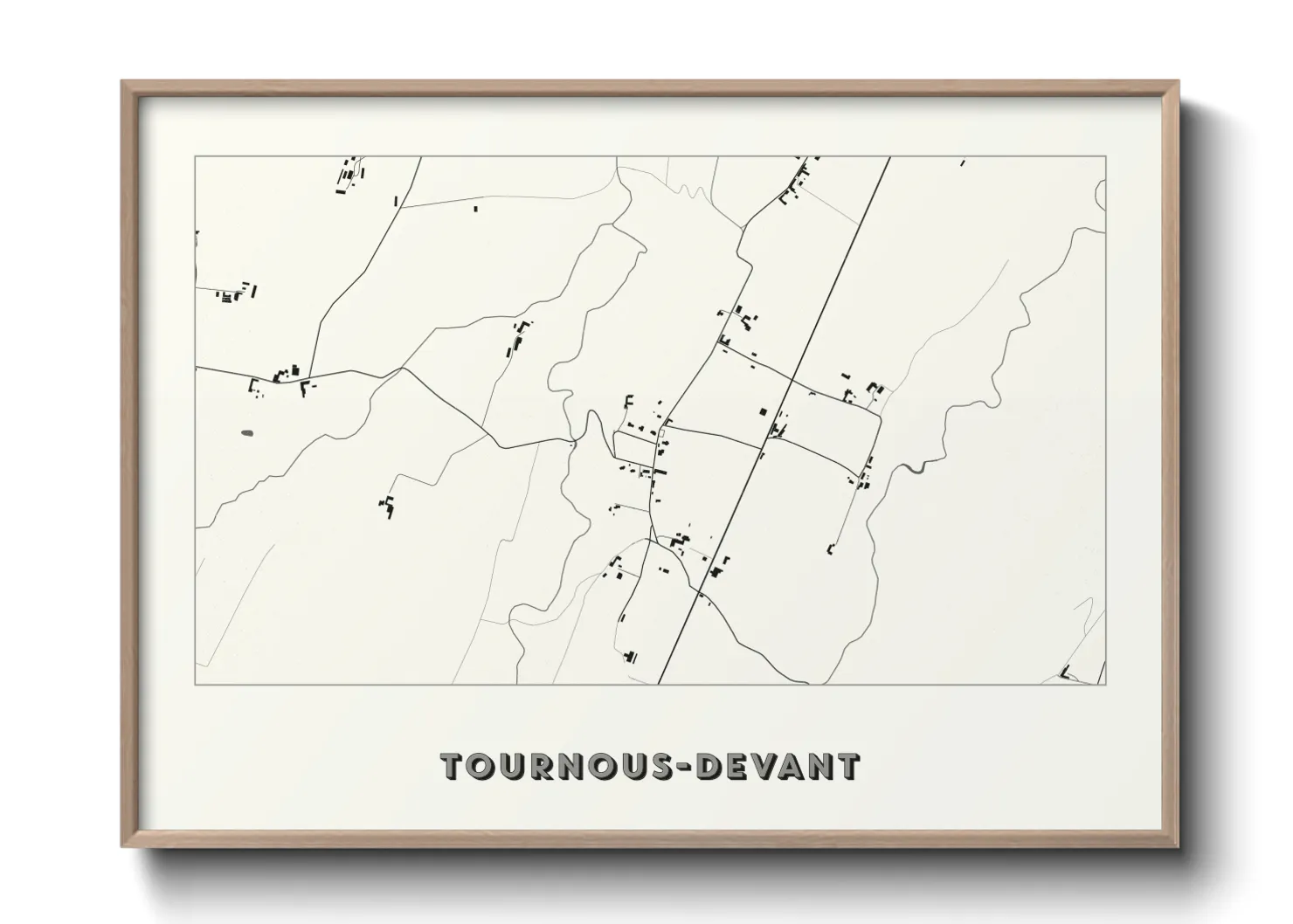 Une affiche de carte sur Tournous-Devant