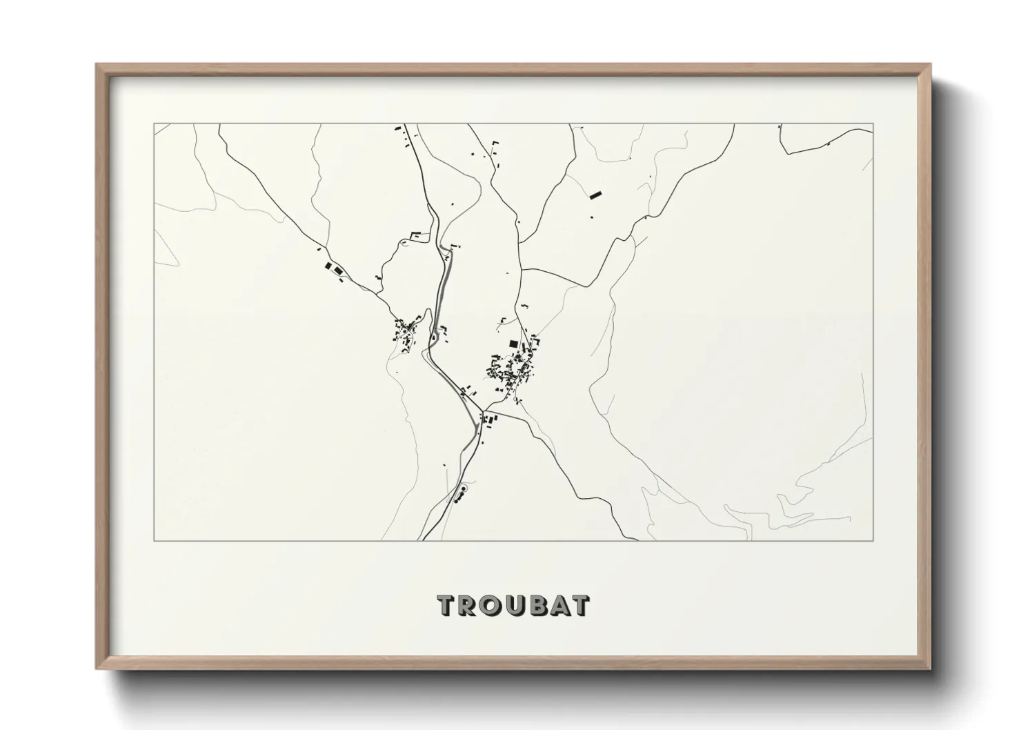 Une affiche de carte sur Troubat