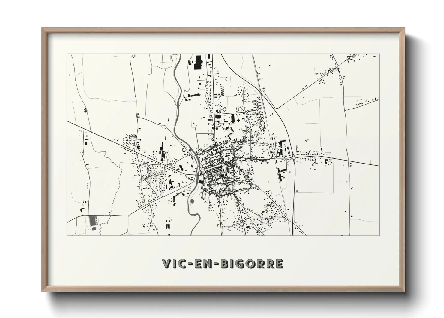 Une affiche de carte sur Vic-en-Bigorre