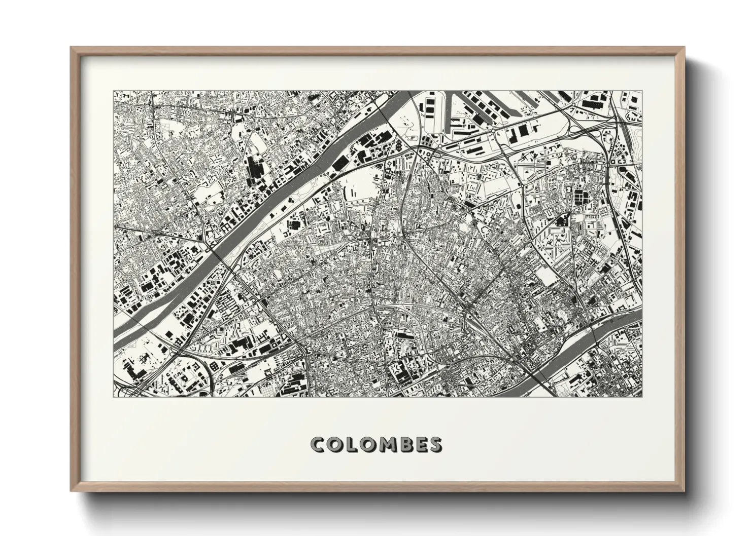 Une affiche de carte sur Colombes